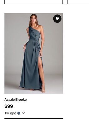 Azazie Brooke One-Shoulder Dress in Twilight Blue